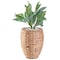 Vintiquewise Water Hyacinth Round Floor Planter with Metal Pot, Small QI003547.S - alternate 1